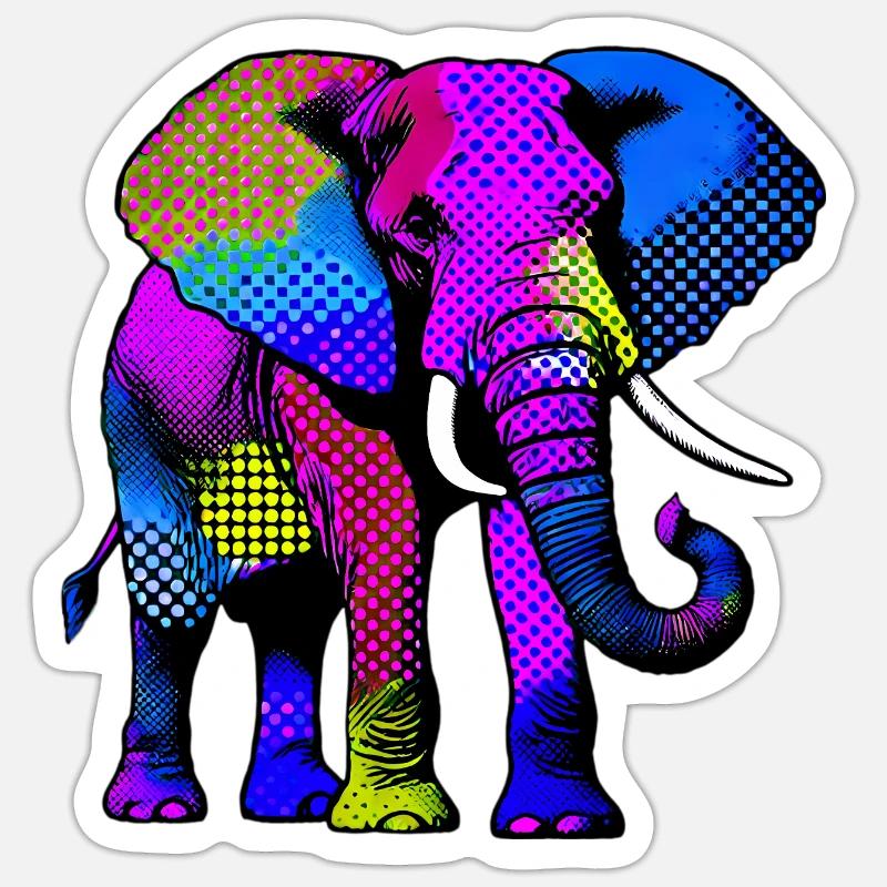 Elephant - Sticker size S (10 x 10 cm) - white matte