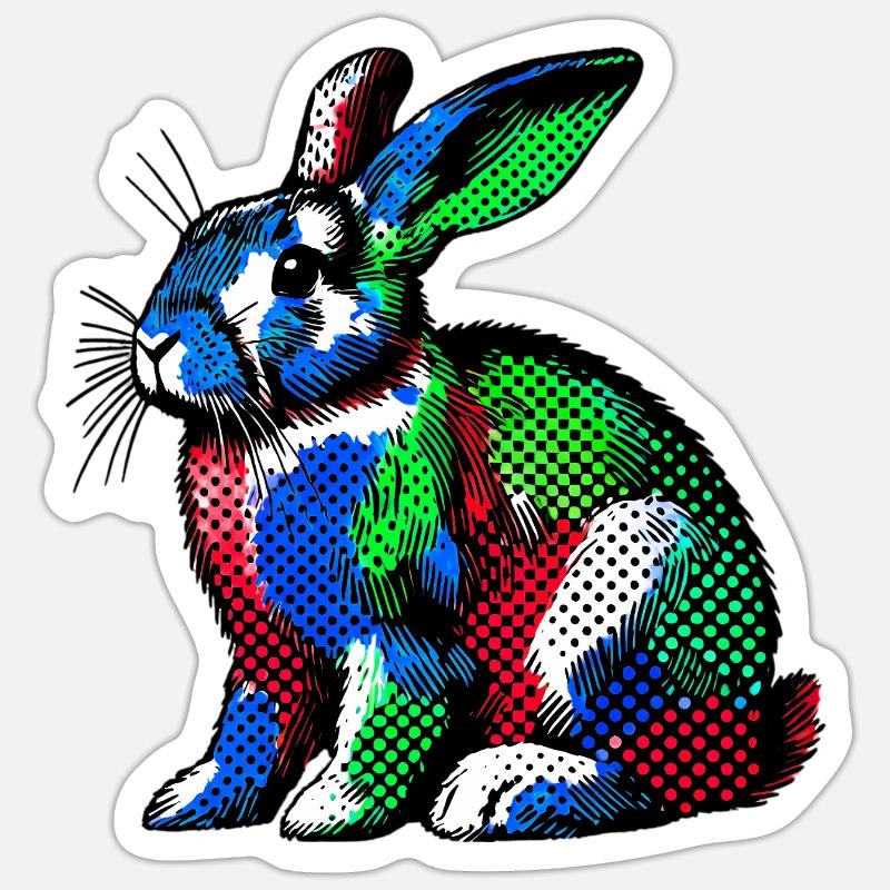 Rabbit - Sticker size S (10 x 10 cm) - white matte
