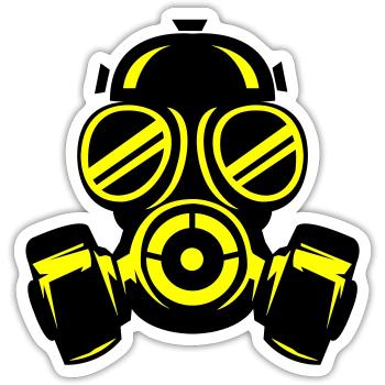 Gas mask - Sticker size S (10 x 10 cm) - white matte - Front