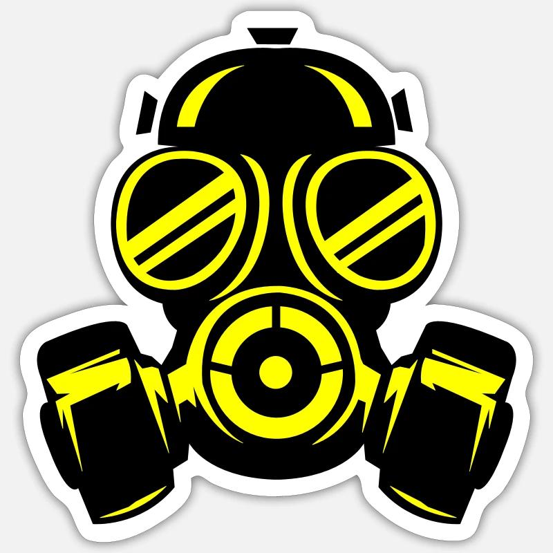 Gas mask - Sticker size S (10 x 10 cm) - white matte