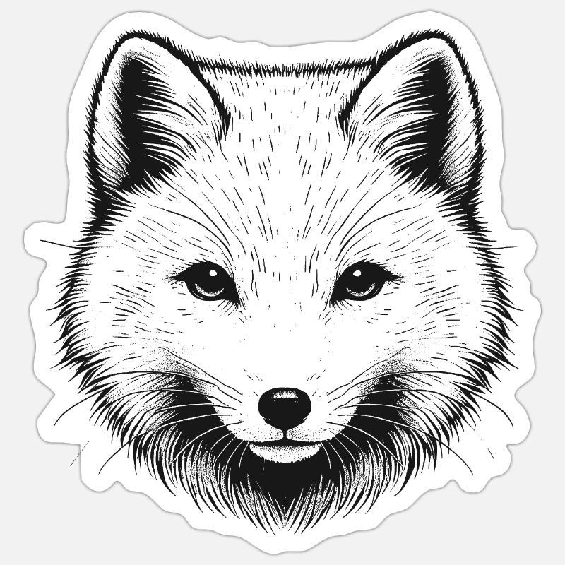 Polar fox - Sticker size S (10 x 10 cm) - white matte