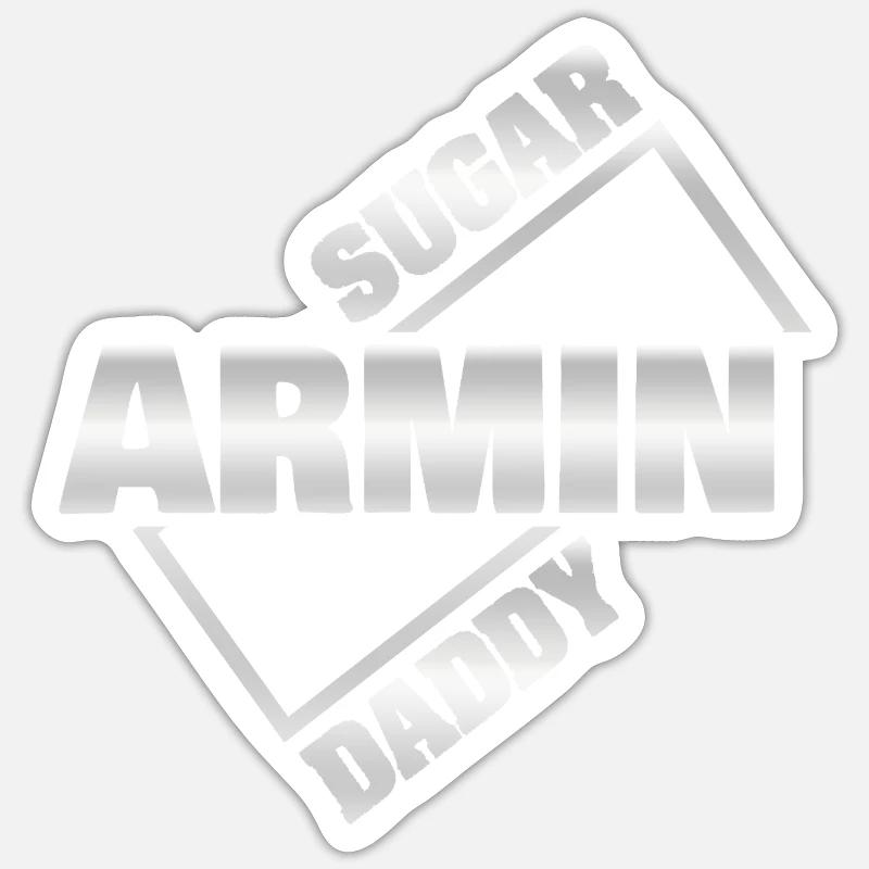 Sugar Daddy Armin - Sticker taille S (10 x 10 cm) - blanc mat