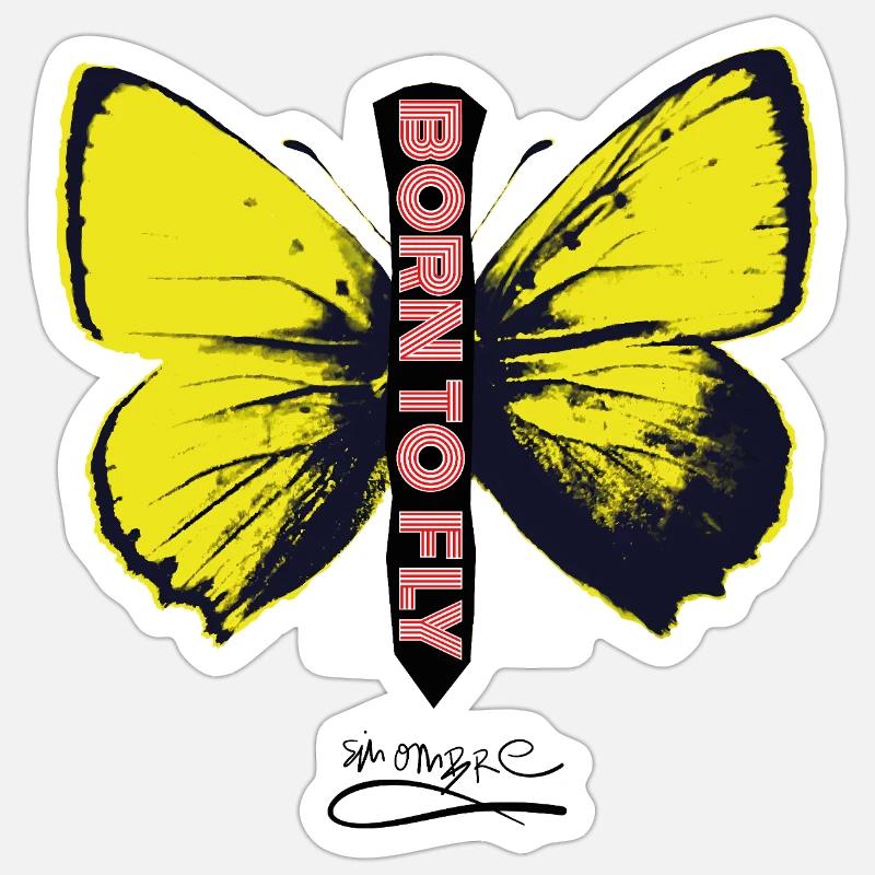 BORNTOFLY - Sticker Größe S (10 x 10 cm) - Mattweiß
