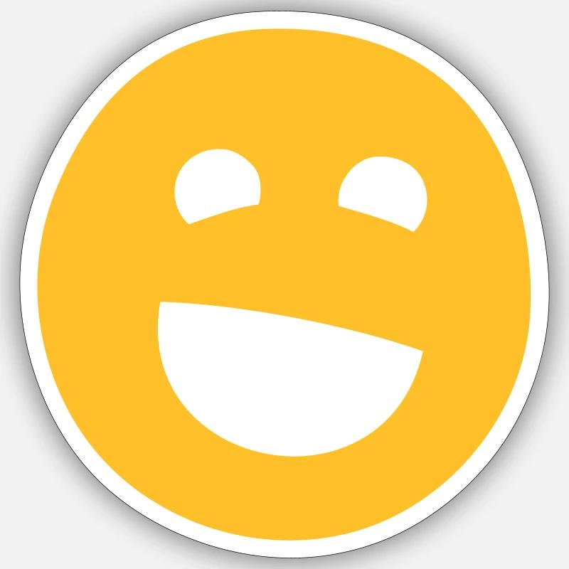 Laughing Face Two-Tone - Sticker size S (10 x 10 cm) - white matte