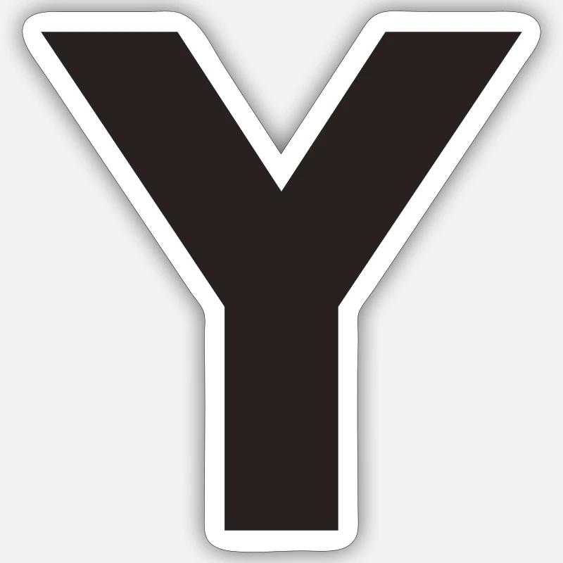 Y - Sticker Größe S (10 x 10 cm) - Mattweiß