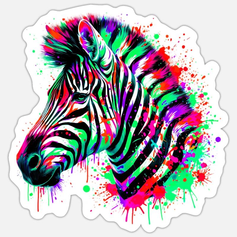 Zebra - Sticker size S (10 x 10 cm) - white matte