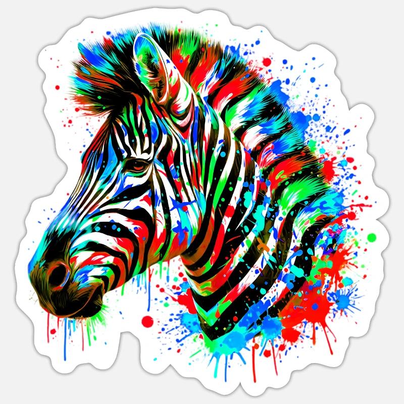 Zebra - Sticker size S (10 x 10 cm) - white matte