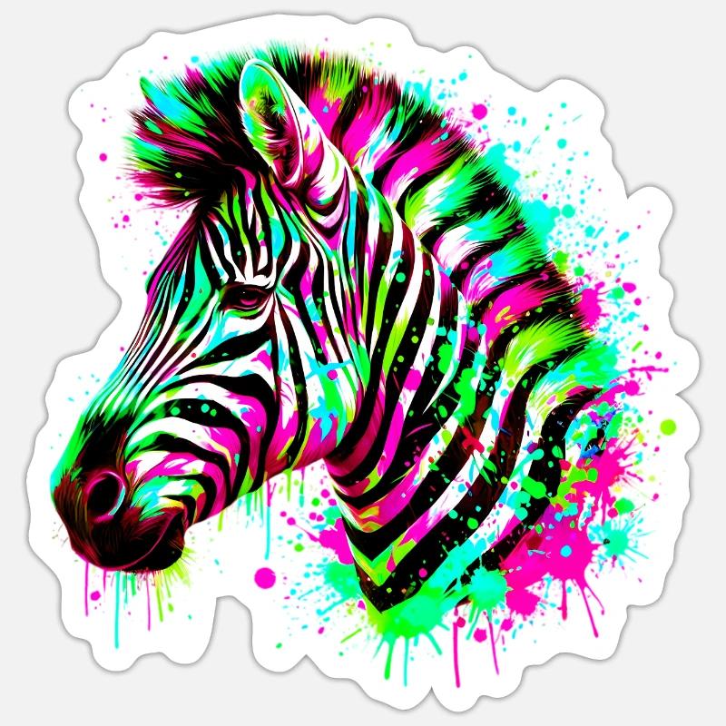 Zebra - Sticker Größe S (10 x 10 cm) - Mattweiß
