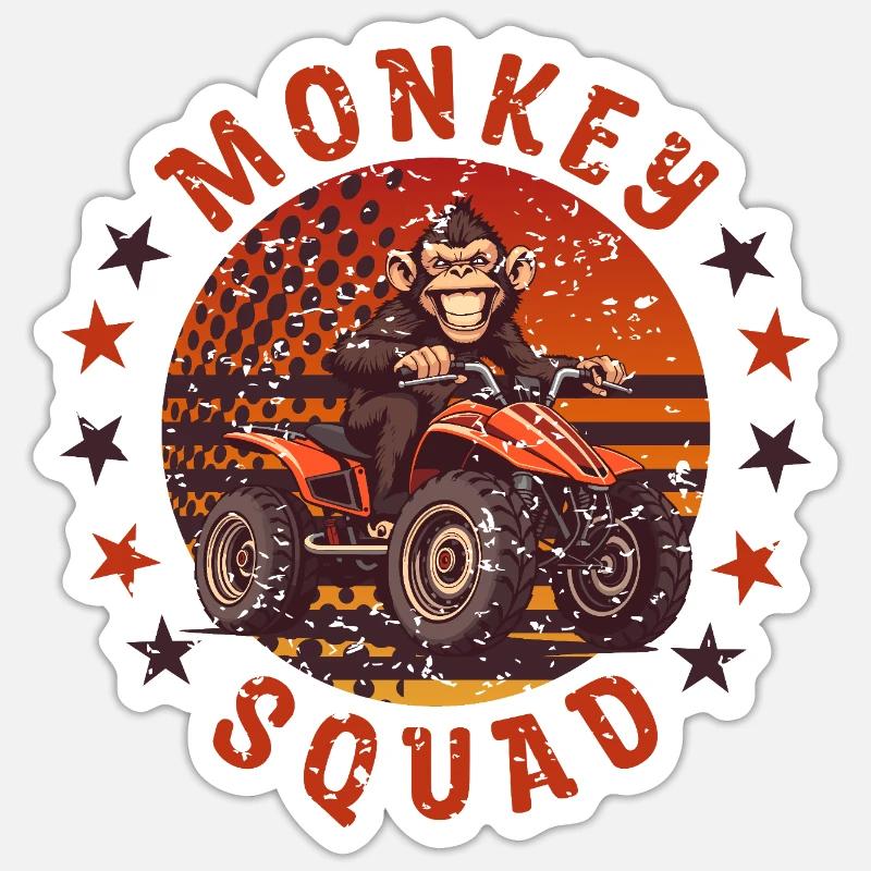 Troupe de Monkey Quad Sticker taille S (10 x 10 cm)