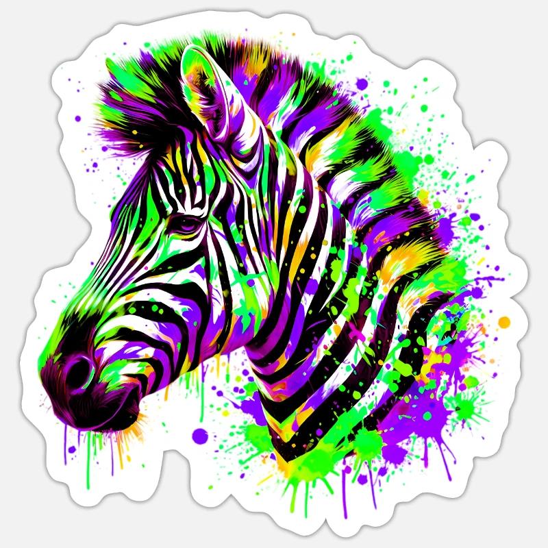 Zebra - Sticker Größe S (10 x 10 cm) - Mattweiß