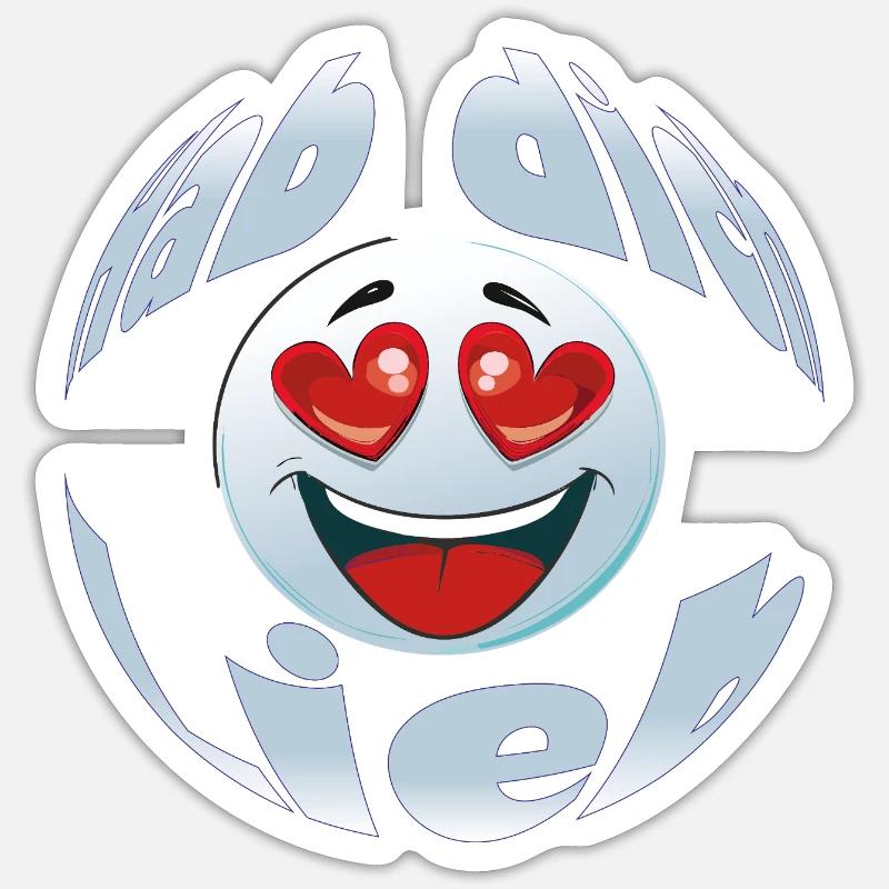 JE T’AIME - Sticker taille S (10 x 10 cm) - blanc mat