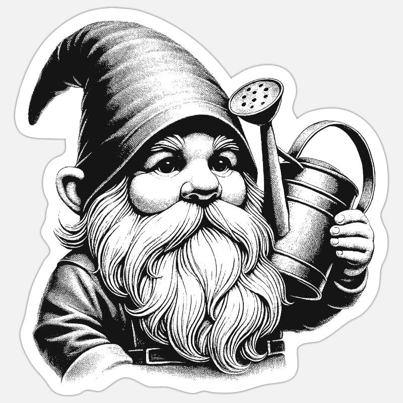 Gartenzwerg - Sticker Größe S (10 x 10 cm) - Mattweiß