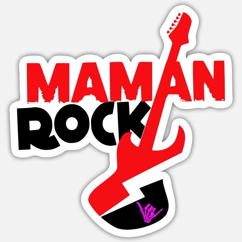 Rock Mama - Sticker Größe S (10 x 10 cm) - Mattweiß