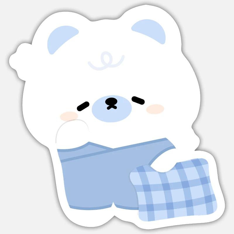 Verschlafener Eisbär Sticker Größe S (10 x 10 cm)