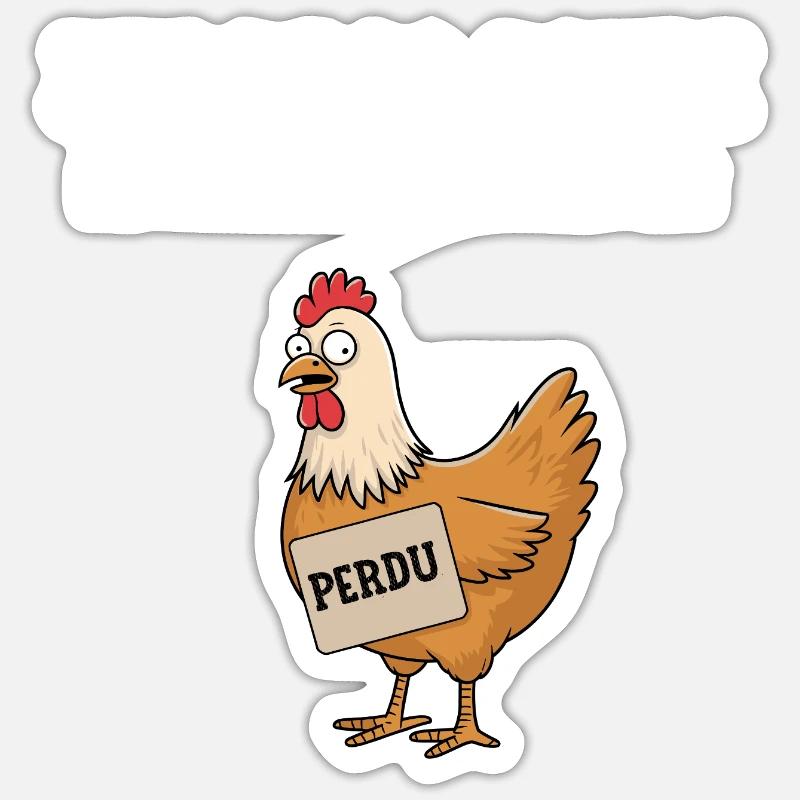 jeu de la poule - Sticker taille S (10 x 10 cm) - blanc mat