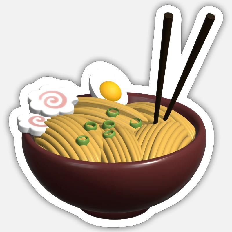 Bol de ramen - Sticker taille S (10 x 10 cm) - blanc mat