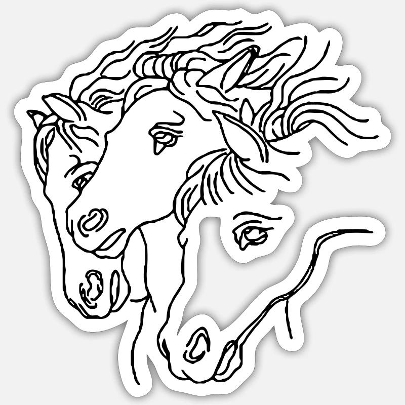 Horses - Sticker size S (10 x 10 cm) - white matte
