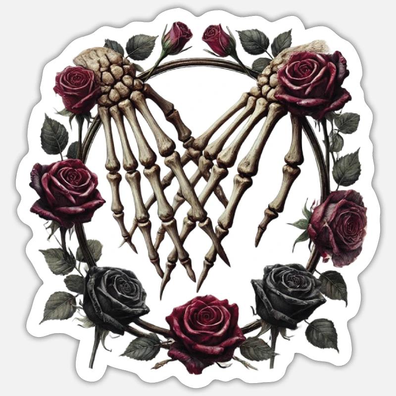 Romance sombre | Esthétique gothique - Sticker taille S (10 x 10 cm) - blanc mat