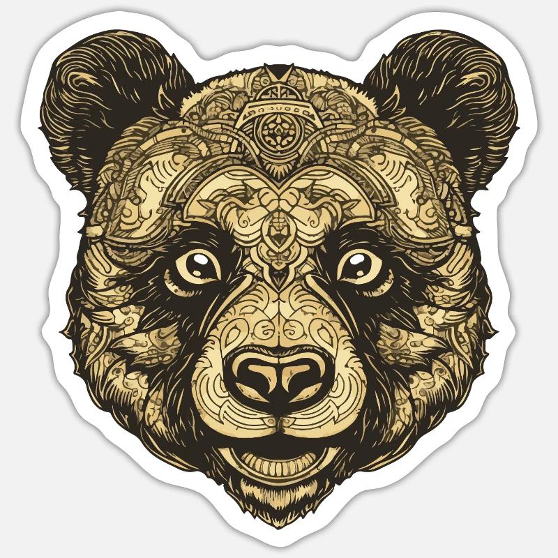 Panda Portrait Sticker taille S (10 x 10 cm)