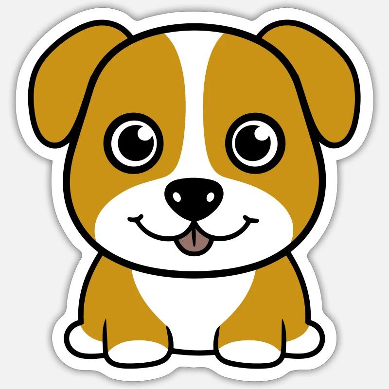 Cute Dog - Comic Style Sticker size S (10 x 10 cm)