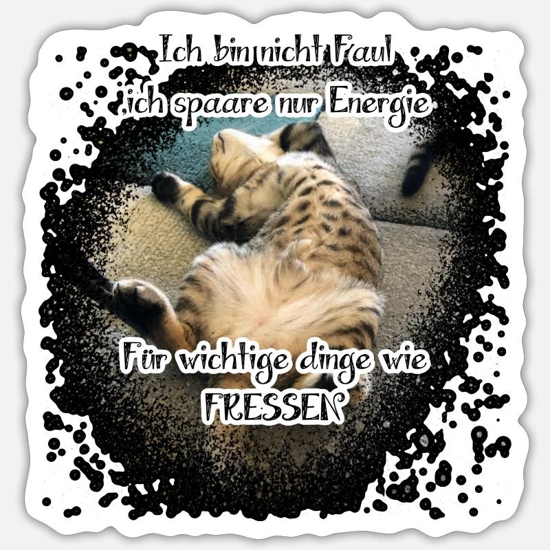 Lazy Cat - Sticker size S (10 x 10 cm) - white matte