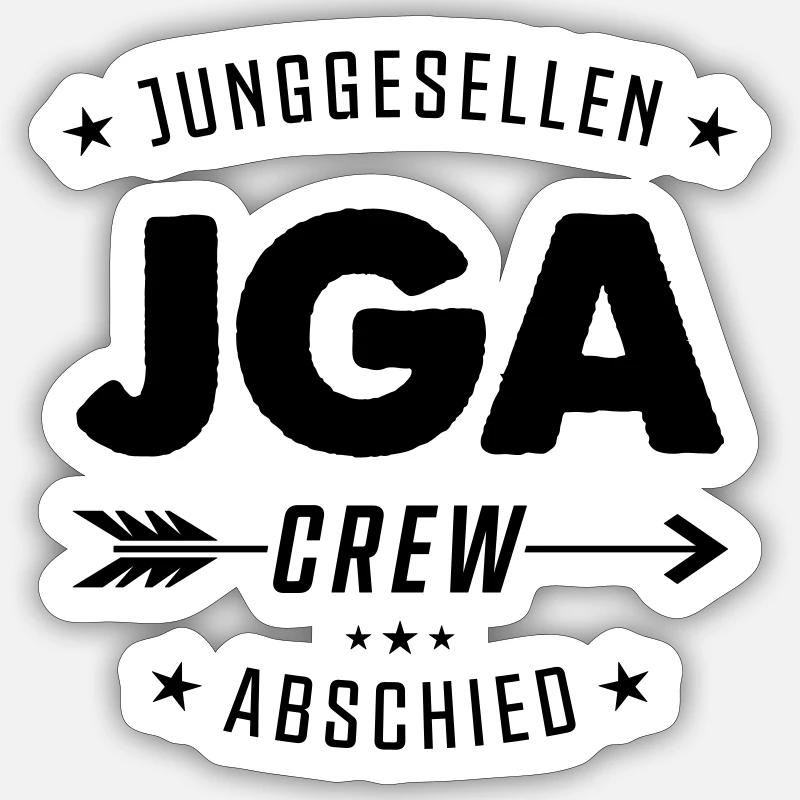 jga crew junggesellen Sticker Größe S (10 x 10 cm)