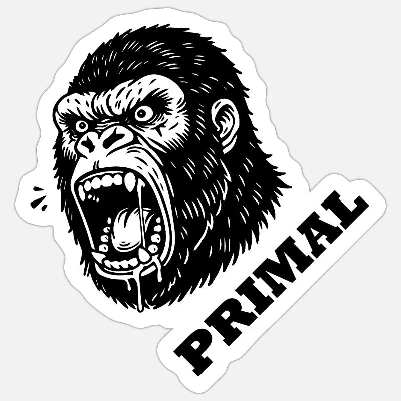 Wütender Gorilla - PRIMAL Design Sticker Größe S (10 x 10 cm)