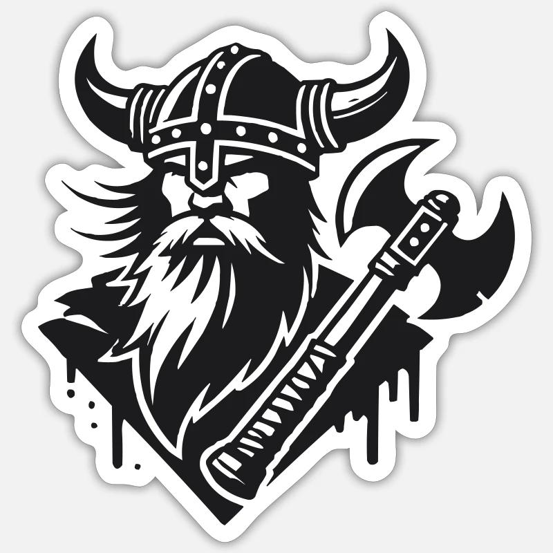 wikinger krieger Sticker Größe S (10 x 10 cm)