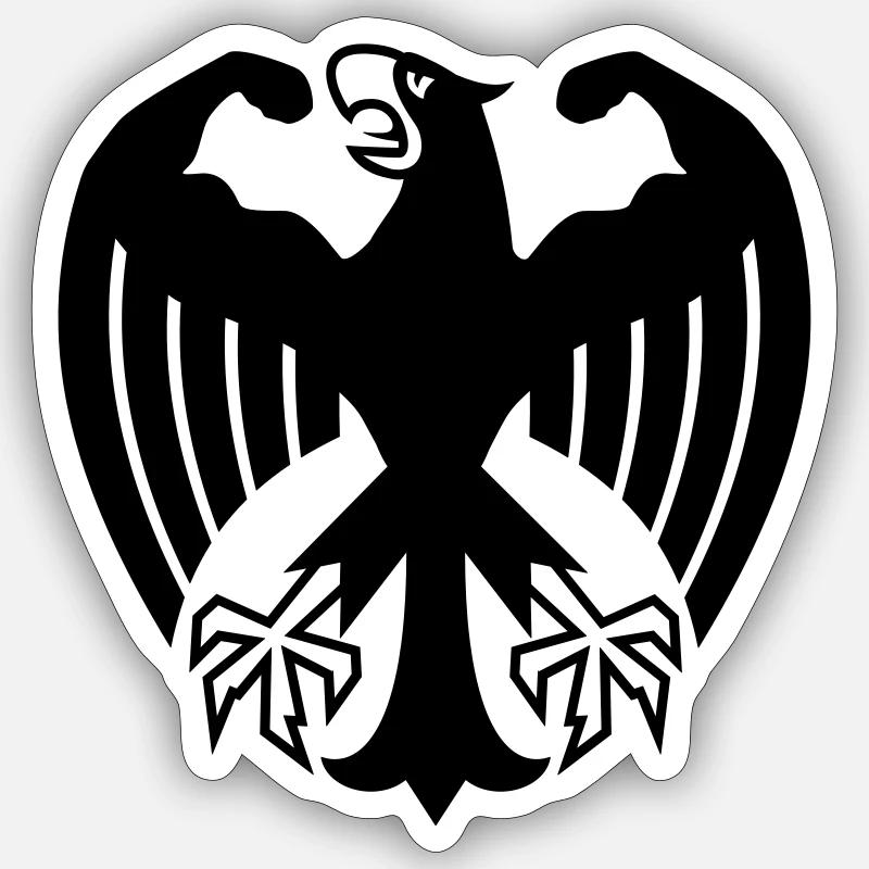 Fitness eagle with muscles - Sticker size S (10 x 10 cm) - white matte