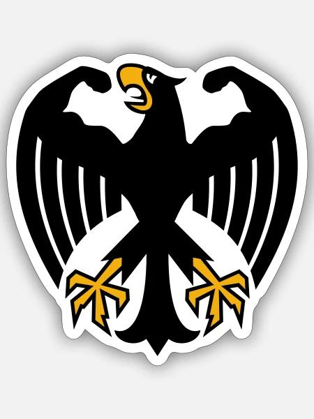 Deutscher Fitness Bundesadler mit Muskeln - Sticker Größe S (10 x 10 cm) - Mattweiß