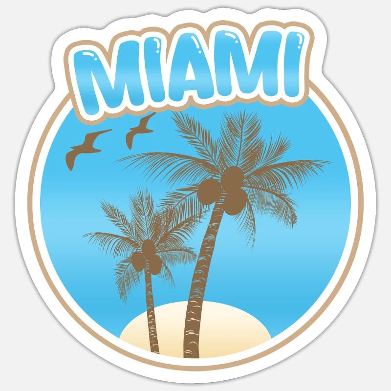 Vacances Miami - Sticker taille S (10 x 10 cm) - blanc mat