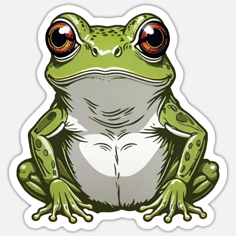 Frosch - Sticker Größe S (10 x 10 cm) - Mattweiß