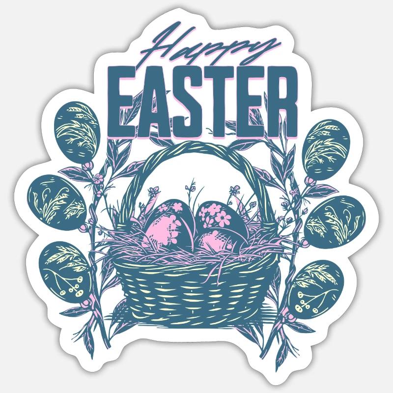 Joyeuses Pâques 2 - Sticker taille S (10 x 10 cm) - blanc mat
