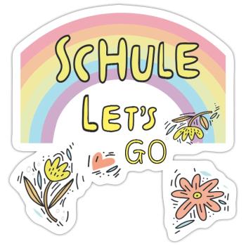 Schule Einschulung - Sticker Größe S (10 x 10 cm) - Mattweiß - Vorne
