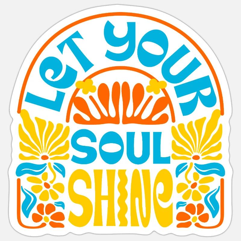 Sommerliche retro-kunst - Sticker Größe S (10 x 10 cm) - Mattweiß