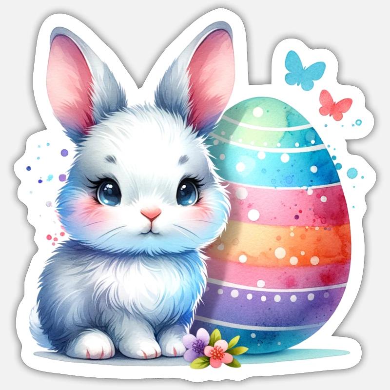 Cute Bunny Easter Sticker size S (10 x 10 cm)