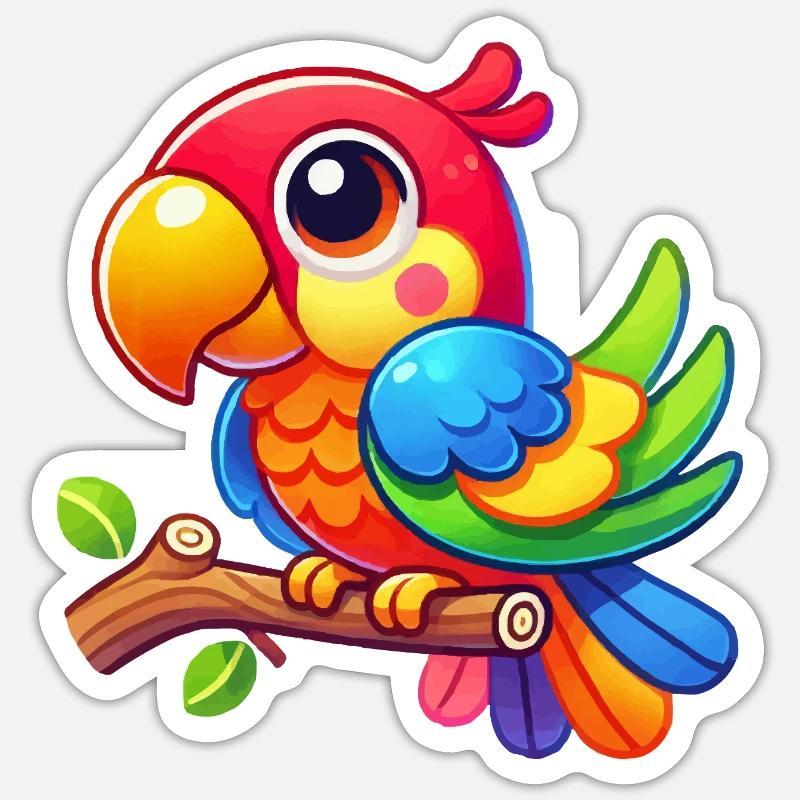 Parrot Comic Sticker size S (10 x 10 cm)