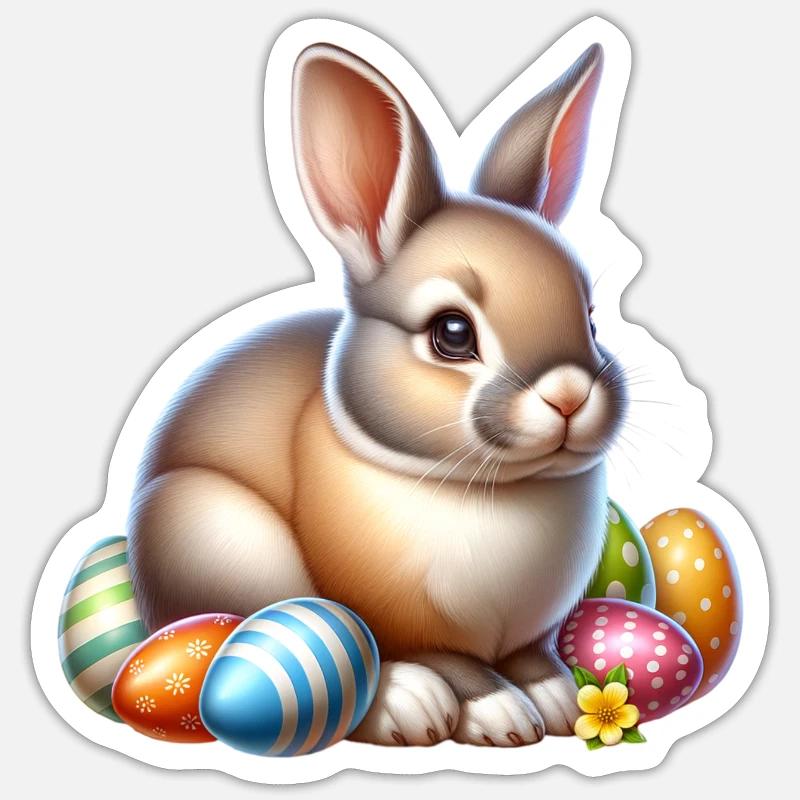 Easter Bunny Sticker size S (10 x 10 cm)