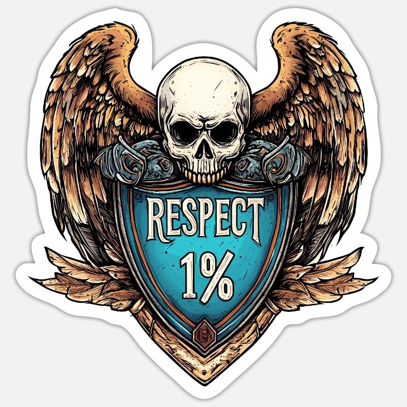 Biker Respect 1 pour cent Moto MC Sticker taille S (10 x 10 cm)