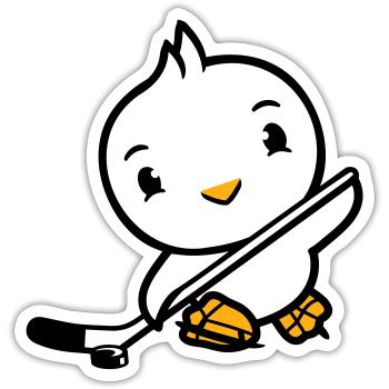 Vogel spielen Eishockey Sport Puck Schläger Hobby - Sticker Größe S (10 x 10 cm) - Mattweiß - Vorne