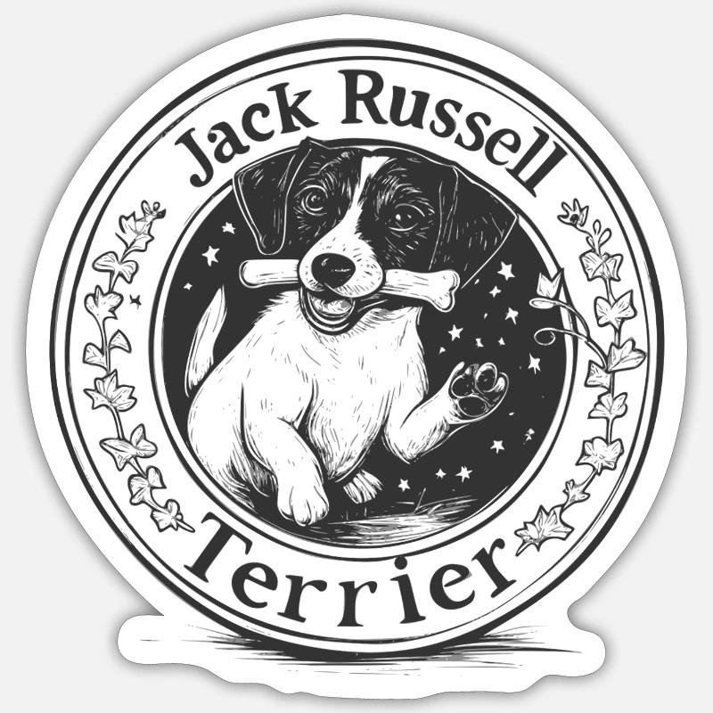 Jack Russell - Sticker taille S (10 x 10 cm) - blanc mat