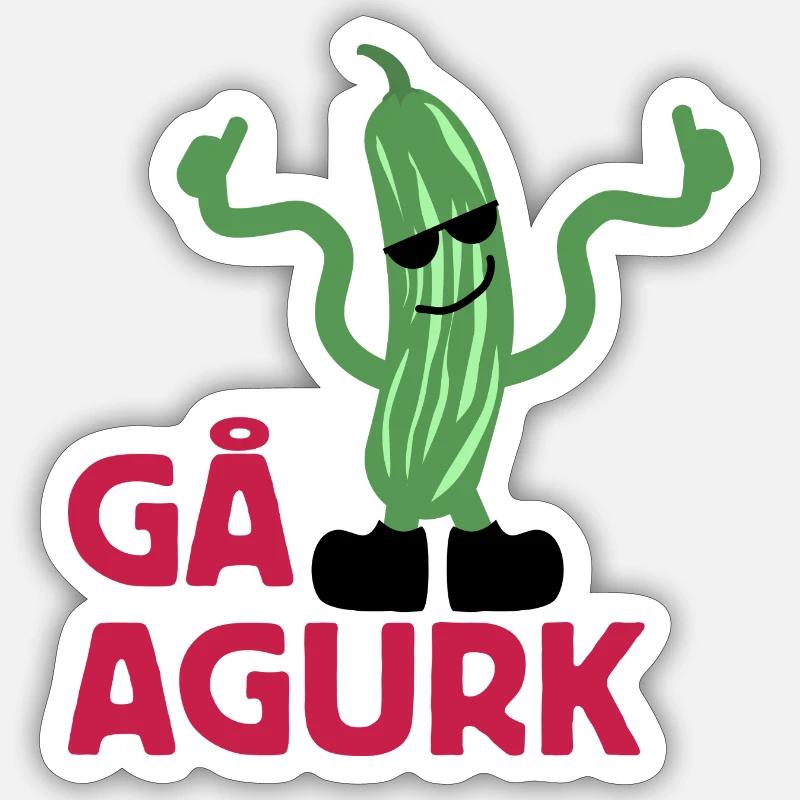 Gå agurk - Sticker size S (10 x 10 cm) - white matte