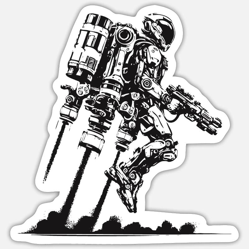 Science-Fiction Jetpack – The Future Is Calling! Sticker size S (10 x 10 cm)