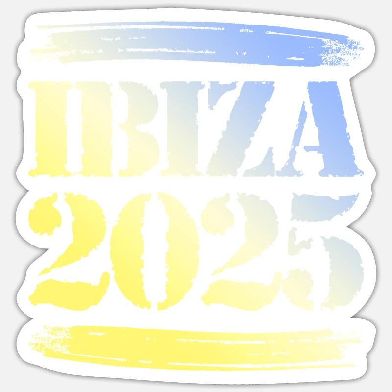 Ibiza 2025 - Sticker taille S (10 x 10 cm) - blanc mat