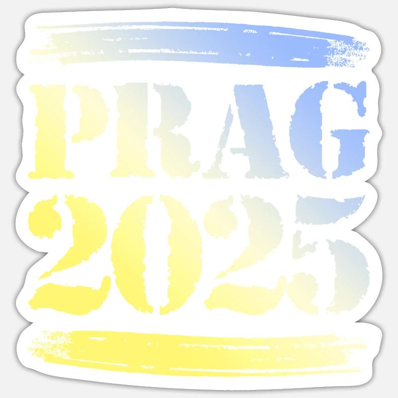Prague 2025 - Sticker taille S (10 x 10 cm) - blanc mat