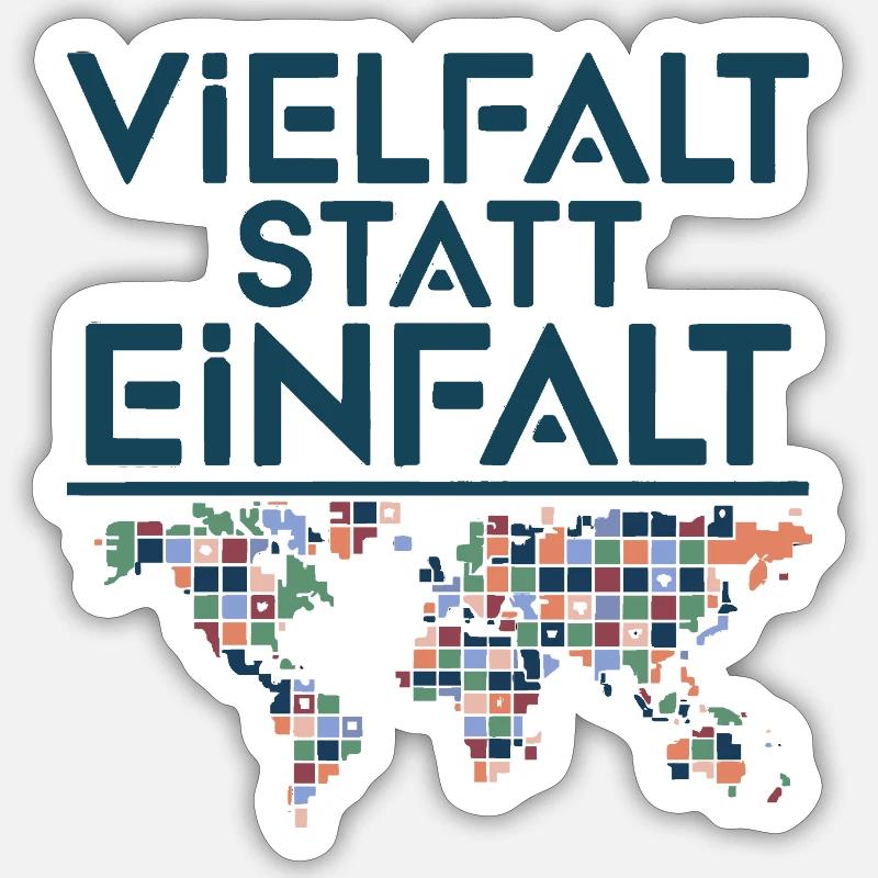 Vielfalt statt Einfalt 2 - Sticker Größe S (10 x 10 cm) - Mattweiß