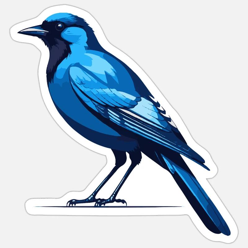 Blauer Rabe - Vogel Sticker Sticker Größe S (10 x 10 cm)