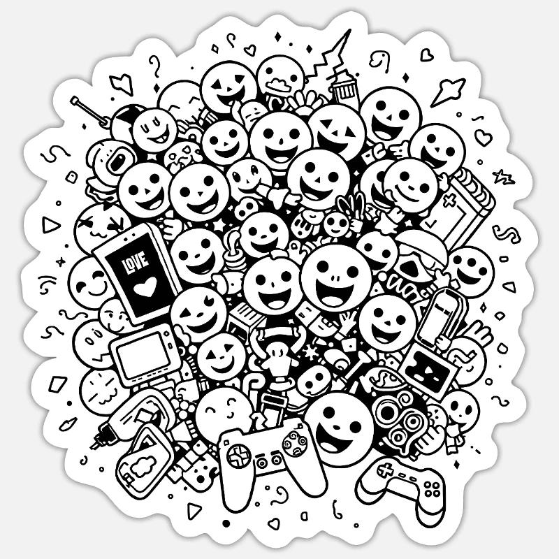Génération des joueurs - Sticker taille S (10 x 10 cm) - blanc mat