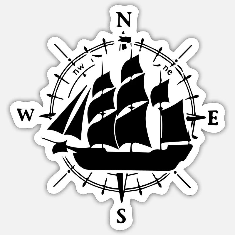 Segelschiff Sticker Größe S (10 x 10 cm)