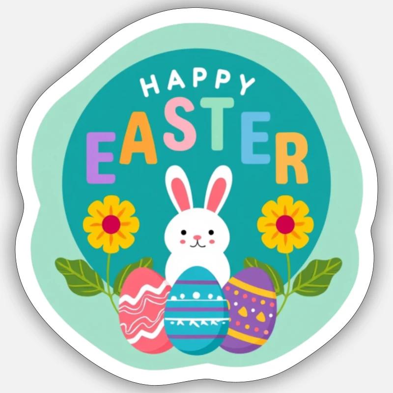 Easter Bunny - Sticker size S (10 x 10 cm) - white matte